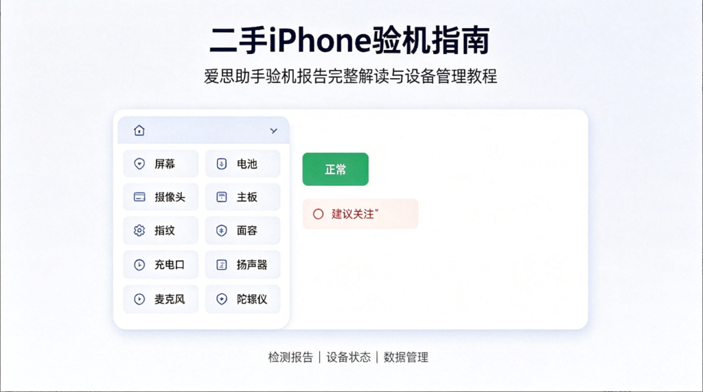 二手iPhone验机指南｜爱思助手验机报告完整解读与设备管理教程