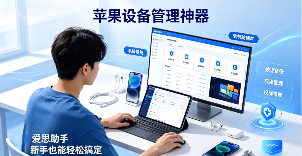 2026苹果手机全能工具推荐！爱思助手一键搞定验机、刷机、数据修复全难题
